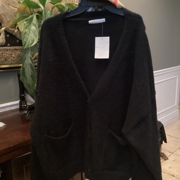 OAK + FORT BNWT boxy oversized cardigan. Black. L/XL - Picture 3 of 6